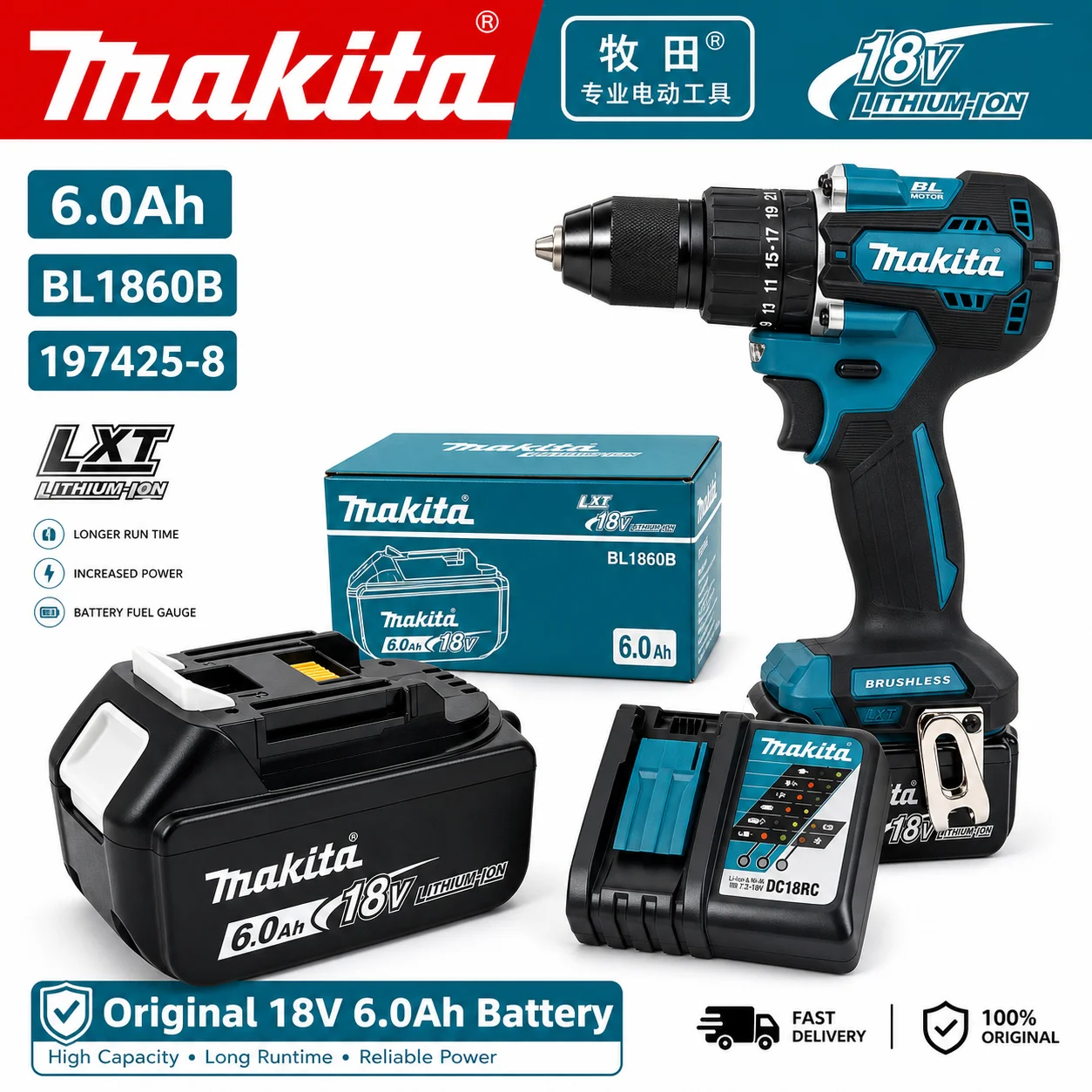 100% Genuine Makita DDF487 18V - đánh giá và giá Makita Drill Ddf484