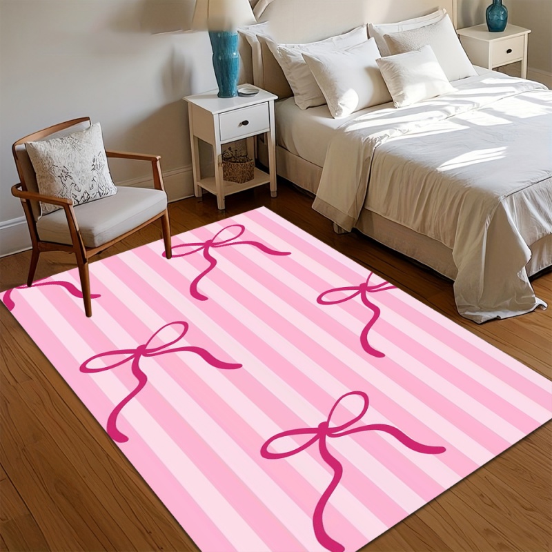 Cute Pink Striped Bow Area Rug - đánh giá và giá Commercial Ribbon Printing Machine
